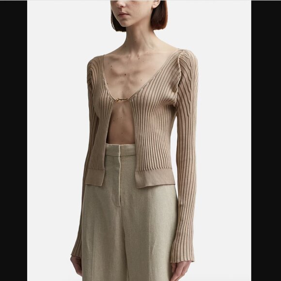 Jacquemus La Maille Pralu Longue Cardigan (Beige, size FR 38 / US M) - Picture 1 of 14